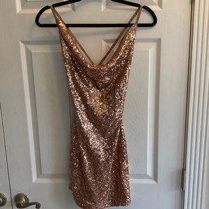 Rose Gold Sequin Dress - Fashion Nova